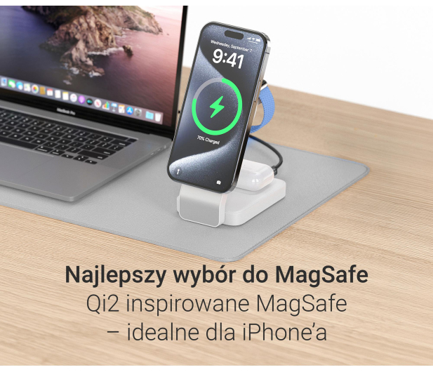 Silver Monkey Alu MagCharger Qi2 3in1 biała - 1328386 - zdjęcie 9